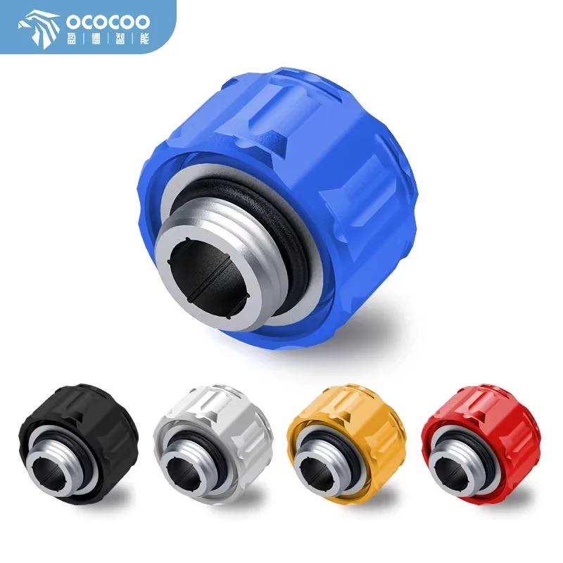 Фитинги OCOCOO с водяным охлаждением, разъем G1/4, для жесткой трубки PETG диаметром 14 мм, антипротекающий, быстрый поворотный медный компрессионный фитинг Фитинги OCOCOO с водяным охлаждением, разъем G1/4, для жесткой трубки PETG диаметром 14 мм, антипротекающий, быстрый поворотный медный компрессионный фитинг