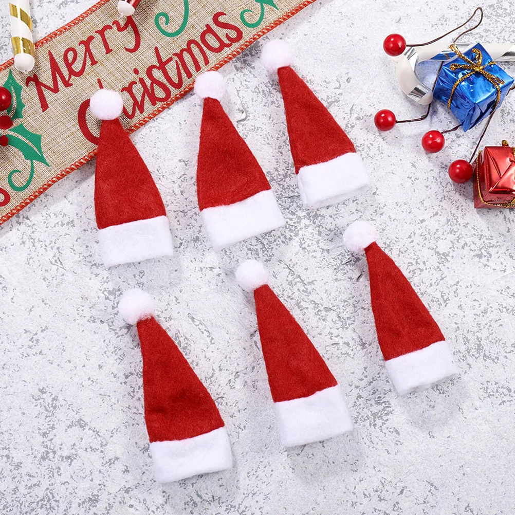 36 قطعة قبعات عيد الميلاد الصغيرة قبعات الحلوى الإبداعية مصاصة التعبئة والتغليف قبعات عيد الميلاد الديكور مصاصة قبعة قبعة صغيرة زينة عيد الميلاد #5