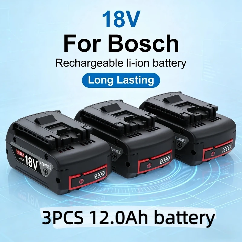 Professional 12.0Ah 18V Rechargeable Battery for Bosch 18V Battery BAT620 BAT622 GBA18V Lithium Battery