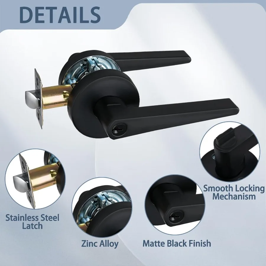 رافعة باب سوداء غير لامعة لدخول المكتب والخارجي مع تصميم عالي التحمل MD8820DBET9P للاستخدام الداخلي والخارجي المتين Se