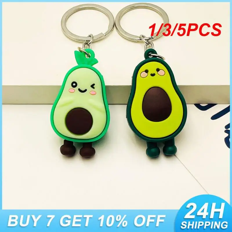 1/3/5PCS Stereo Avocado Keychain Cartoon Jewelry Accessories Demand Storage Soft Rubber Hanging Ornaments Popular Jewelry