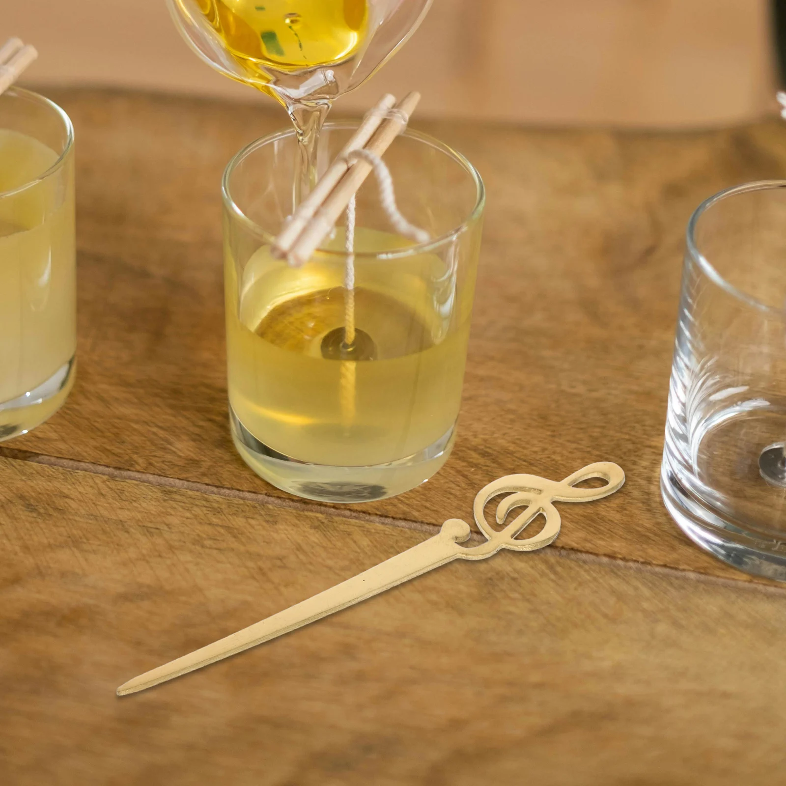

2pcs Wax Seal Stirring Sticks Musical Note Design Ergonomic Handle For Wax Melting Stamp Making Sealing Craft Tool Artists