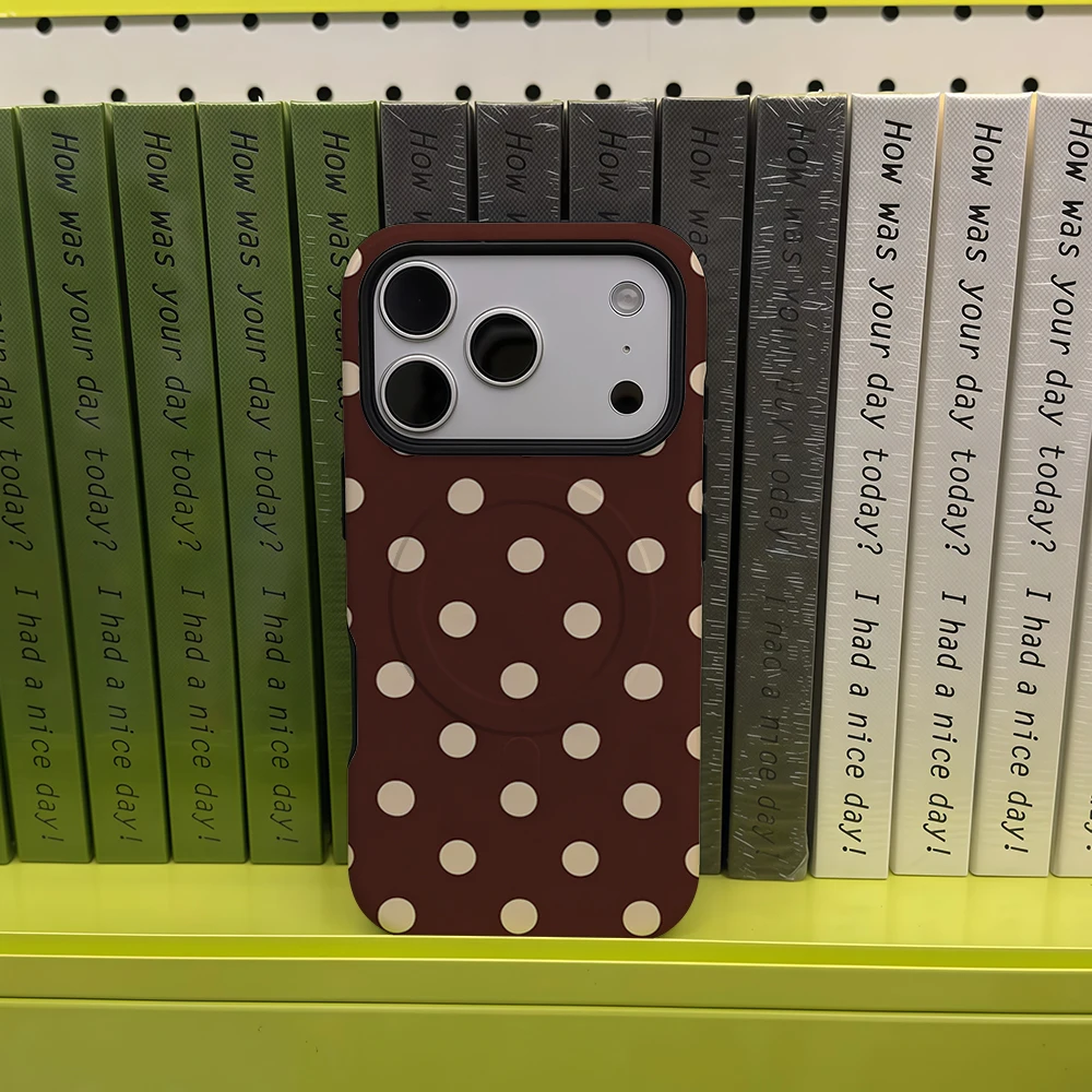 Brown Beige Polka Dot Phone Ca - огляд і ціна Magnetic Phone Case