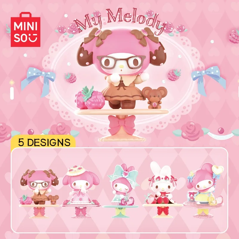 

New MINISO Sanrio My Melody Afternoon Tea Series Blind Box Handheld Office Model Ornaments Trendy Collectible Toys Girls Gifts