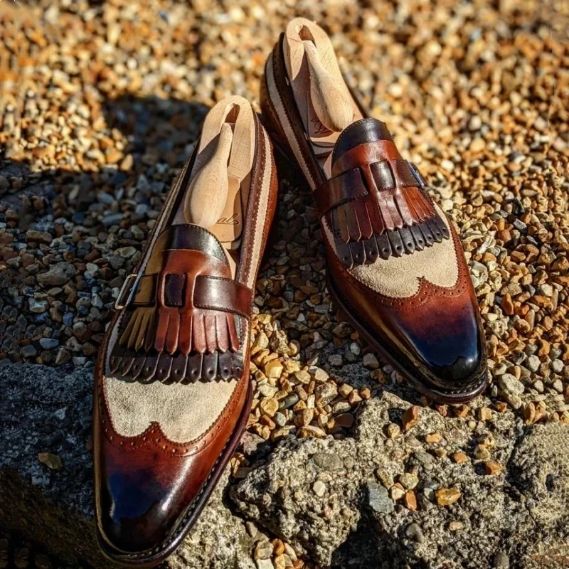 Men Fashion Classic Lefu Shoes Pointed Metal Buckle Party Office Business Block Shoes Size 38-46 Men Shoes