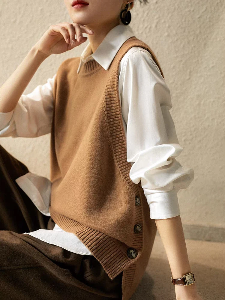 موضة جديدة 100% ميرينو الصوف المرأة سترة سترة الخريف الشتاء الإناث تريكو الصلبة البلوز أكمام الكشمير الملابس القمم