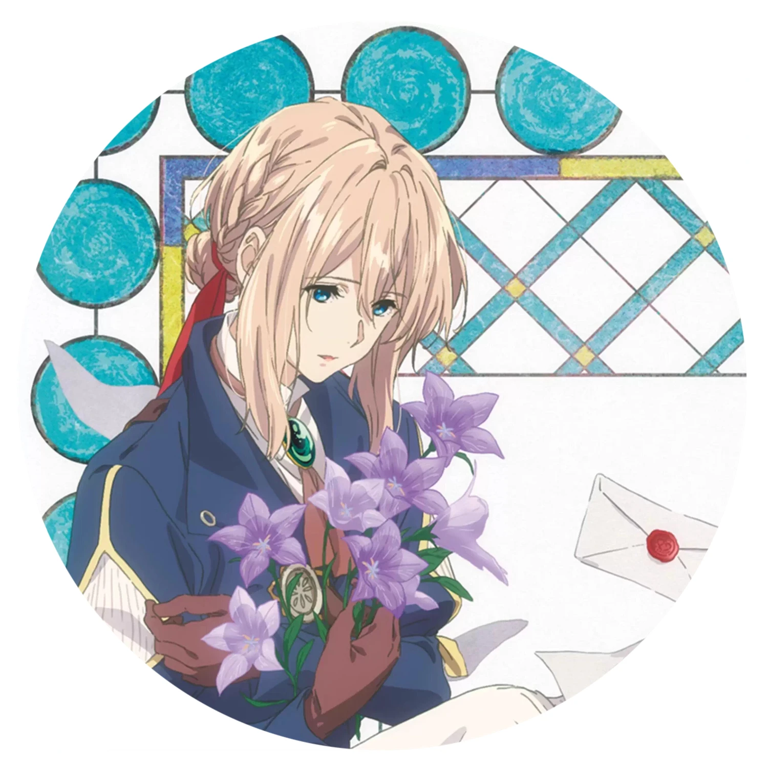 58mm Anime Violet Evergarden Lux Sibyl Claudia Hodgins COSTUME Cosplay Distintivo Spilla SPTE Spilla in banda stagnata ﻿   Prop Gilf