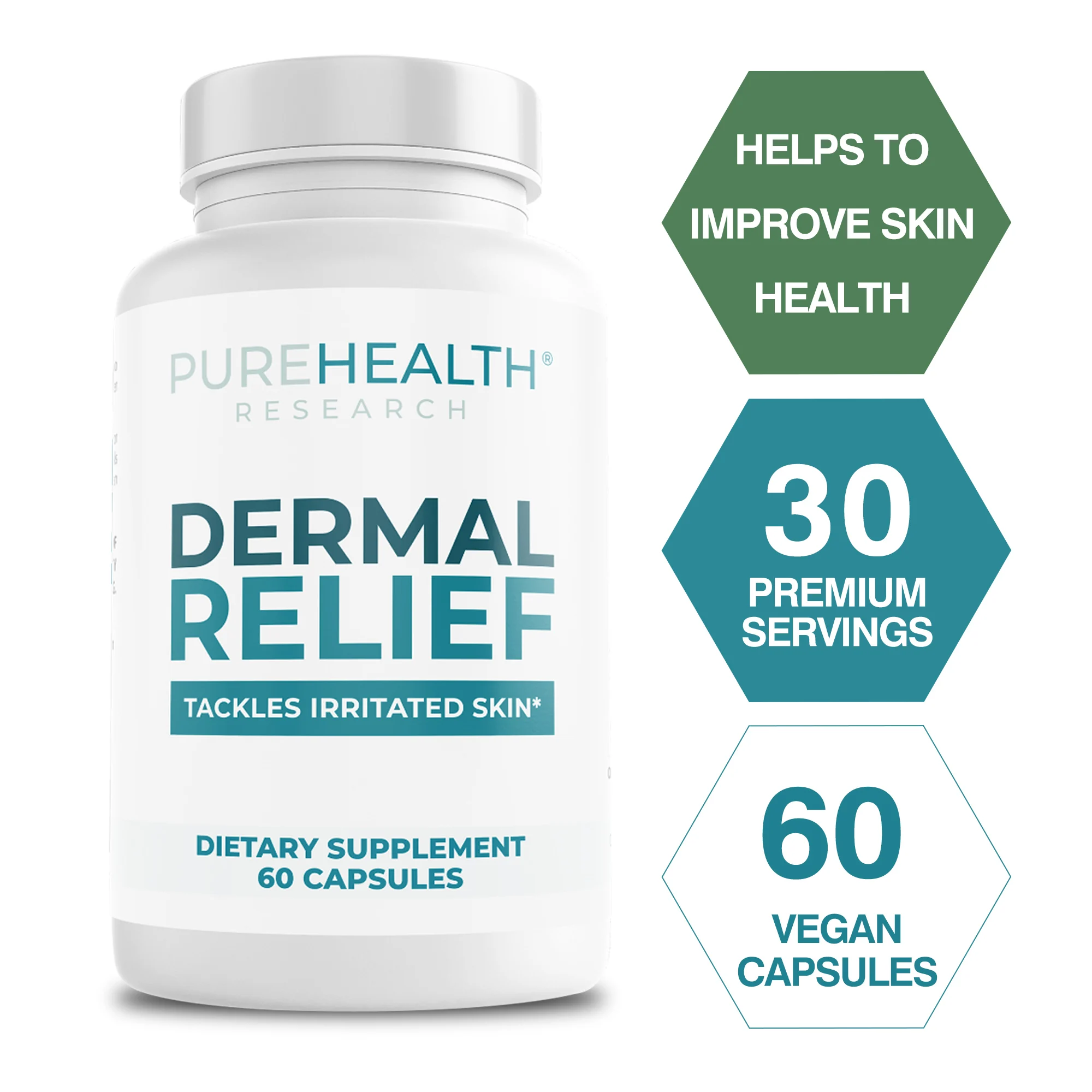 Dermal Relief Supplements - Gently Relieves Eczema, Reduces Skin Itching, and Boosts Immunity