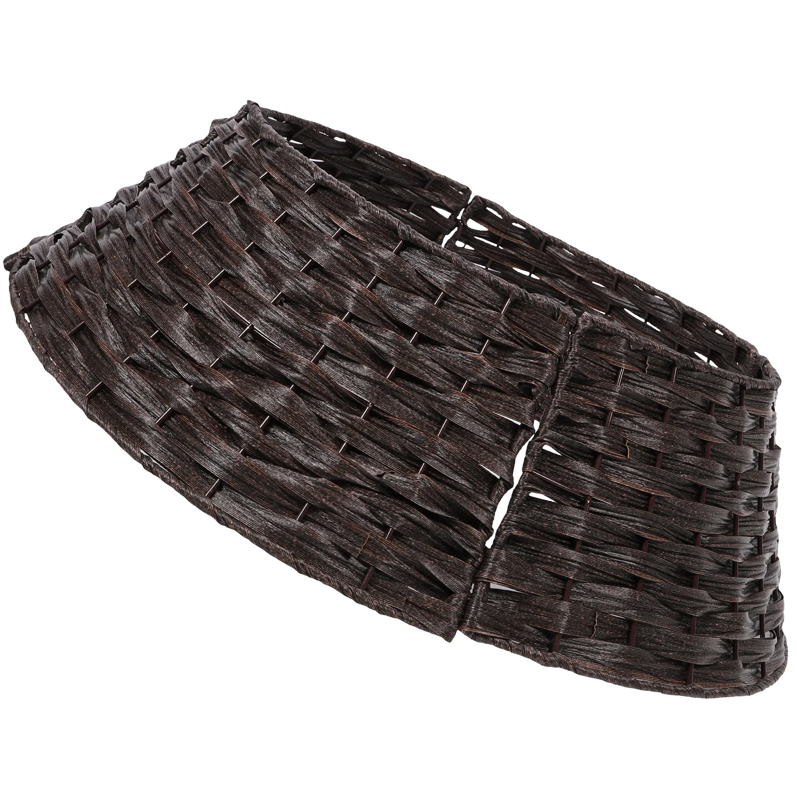 

Farmhouse Style Christmas Tree Collar For Artificial Trees Woven Xmas Decor Under Tree Skirt Base Basket Cover Stand Decoration
