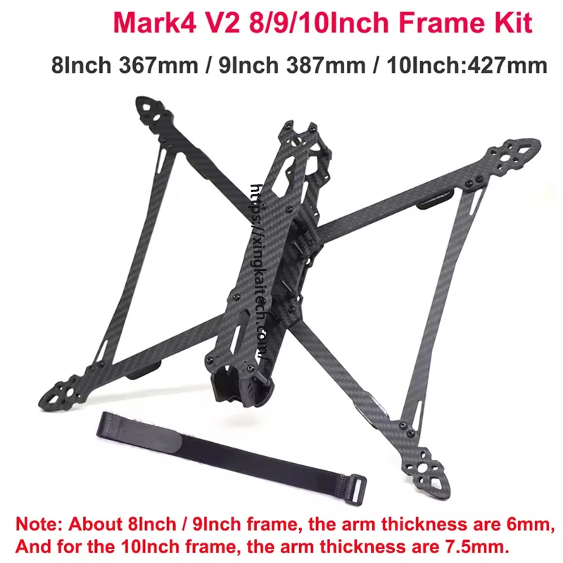 Mark4 V2 Mark 4 8inch 367mm 9inch 387mm with 6mm Arm / 10inch 427mm w/ 7.5mm Arm FPV Racing Drone Quadcopter Freestyle Frame Kit