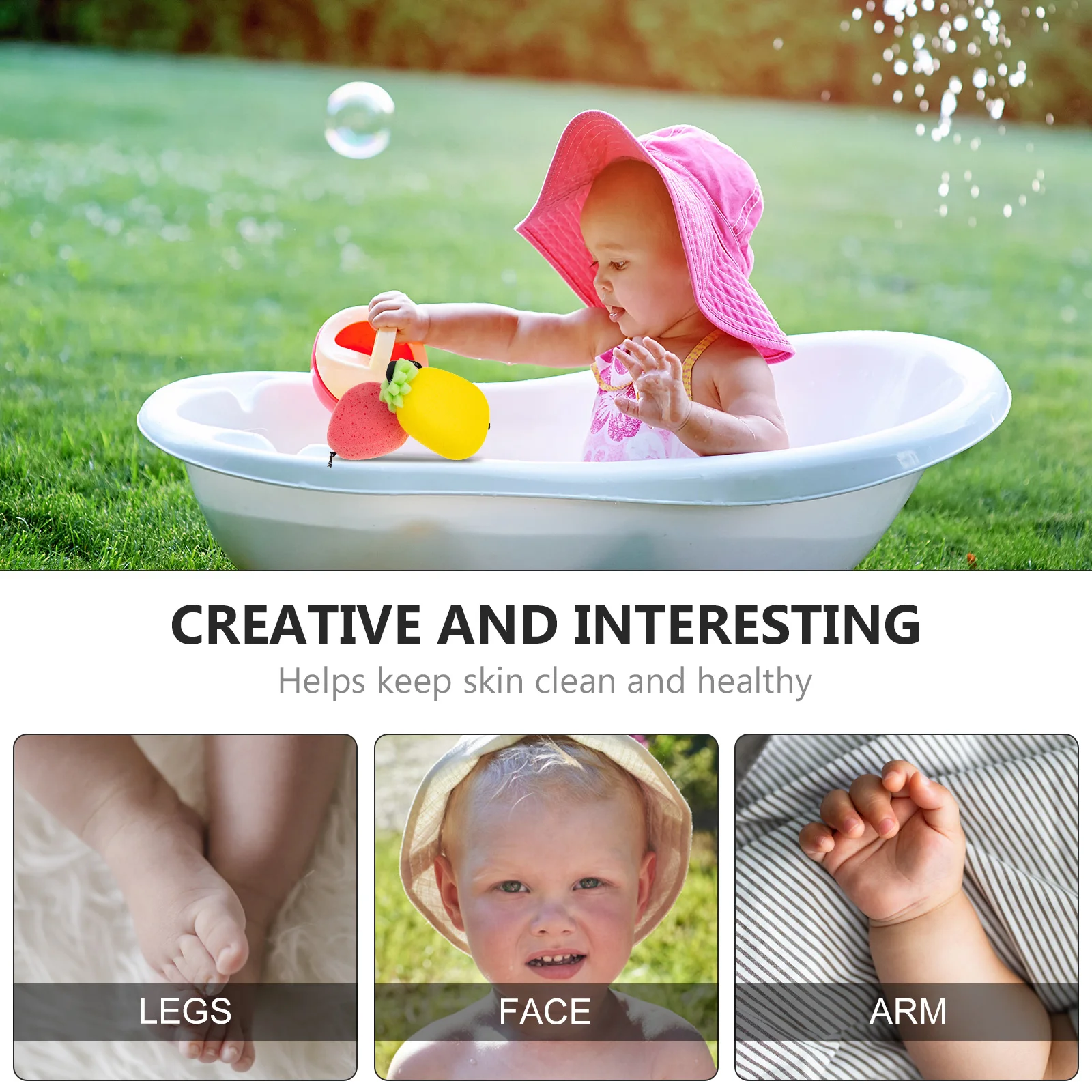 

5 шт., губка, более сильные чистящие способности, удобное ощущение, скруббер для детского душа, бытовой инструмент, скруббер для ванны