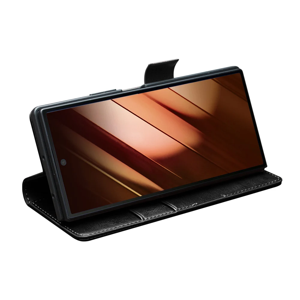 

Genuine Cowhide Leather Magnetic Buckle Flip Case For Samsung Galaxy Z Fold7 Fold 7 6 5 4 Fashionable Card Slots Wallet Cover