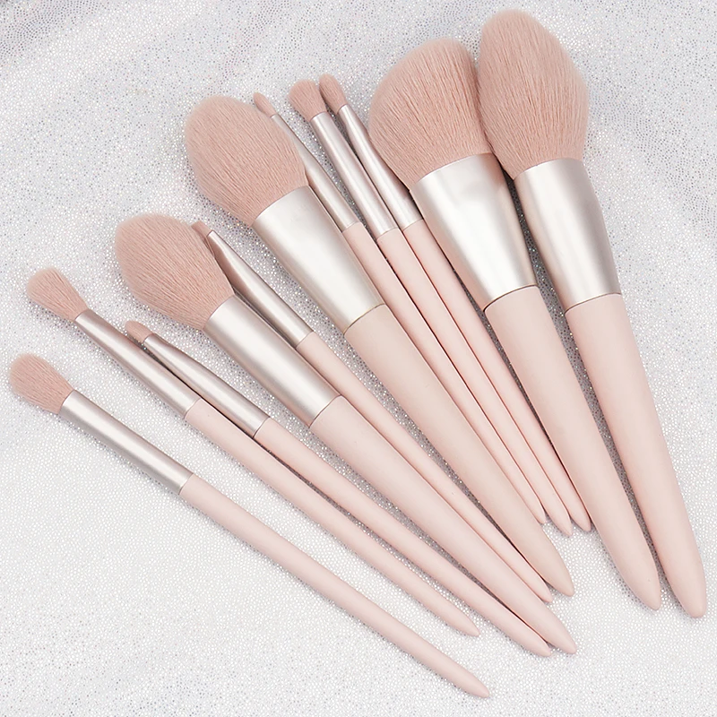 11 Pcs Pink Makeup Brushes Set Eye Shadow Foundation Women Cosmetic Brush Eyeshadow Blush Powder Blending Beauty Make Up Tools