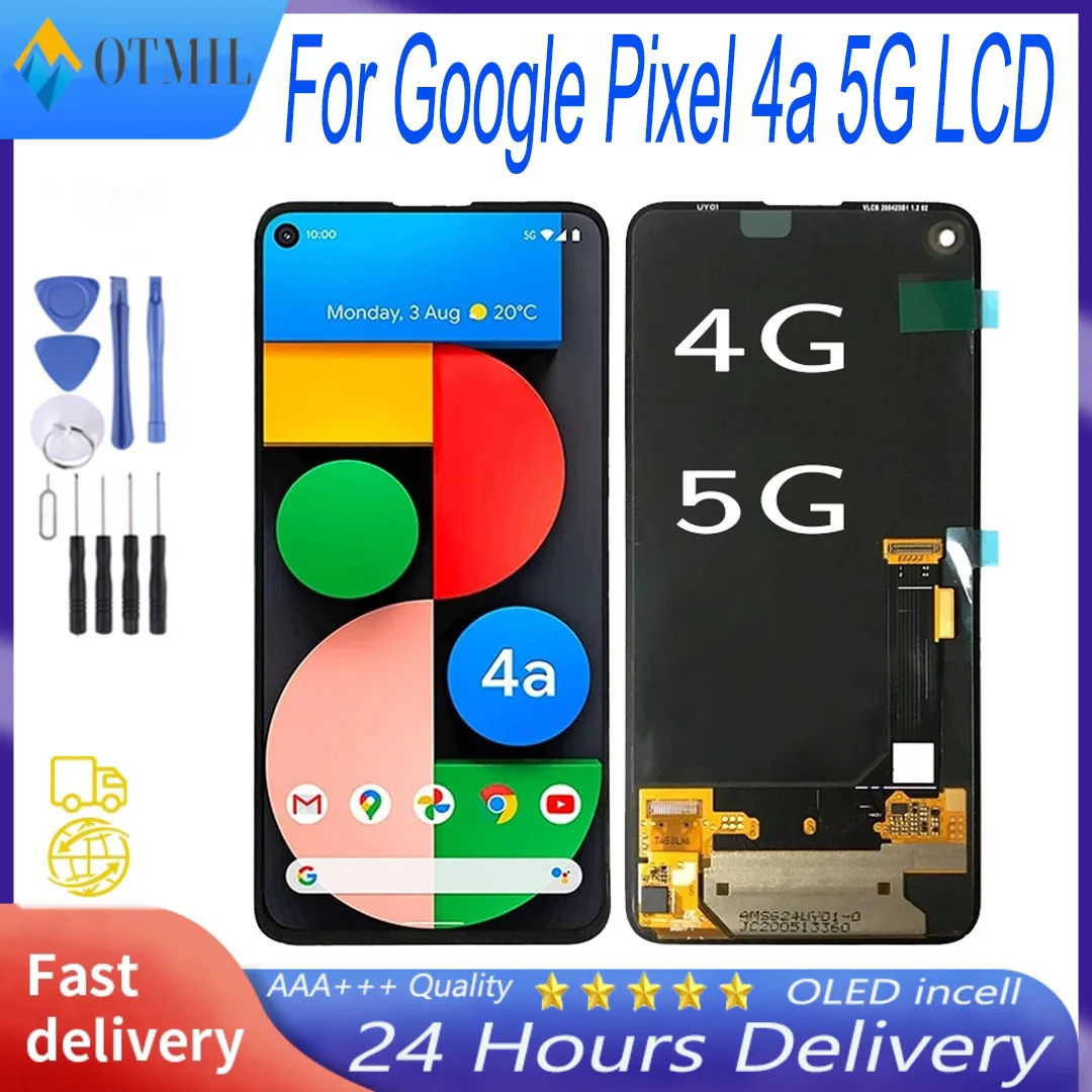 AAAAA+++ AMOLED For Google Pixel 4A LCD Display Screen Touch 5.81\