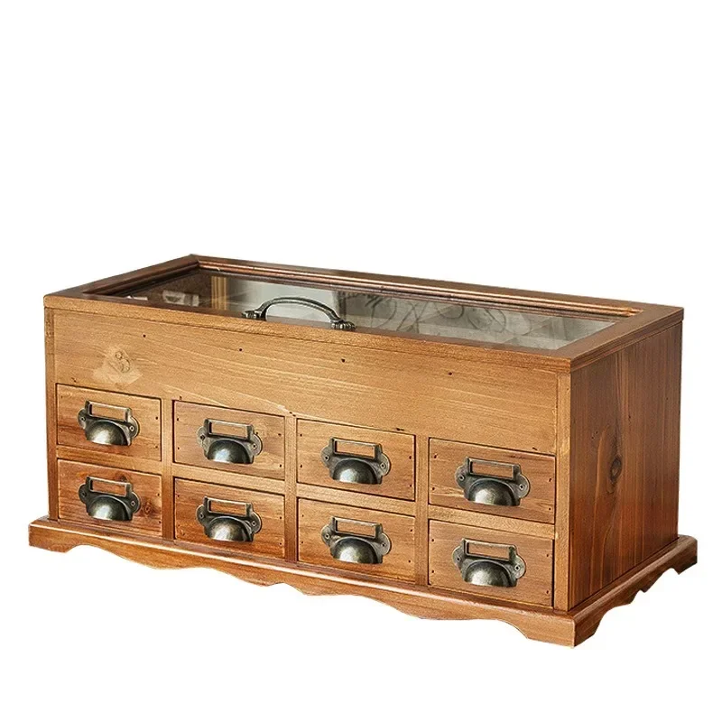 

Hand account tape needle and thread fire paint seal desktop drawer storage storage box household multi-layer glass flip