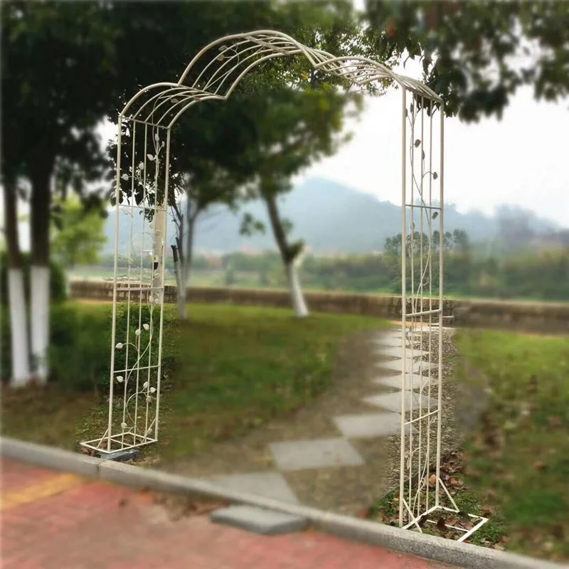 Garden wrought iron arch climbing vine shelf, balcony grape rose rose rose traction arch climbing flower stand, bracket