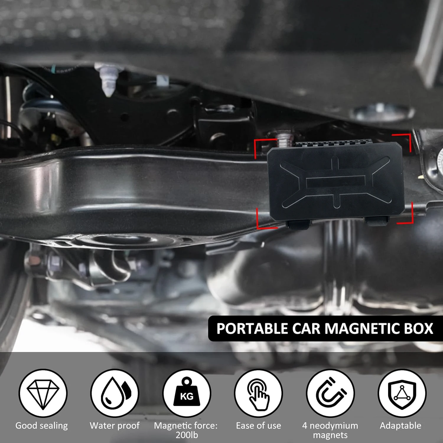 Portachiavi magnetico impermeabile Undercar Keybox sotto l'auto Portachiavi impermeabile Portachiavi magnetico esterno Robusto portachiavi portatile