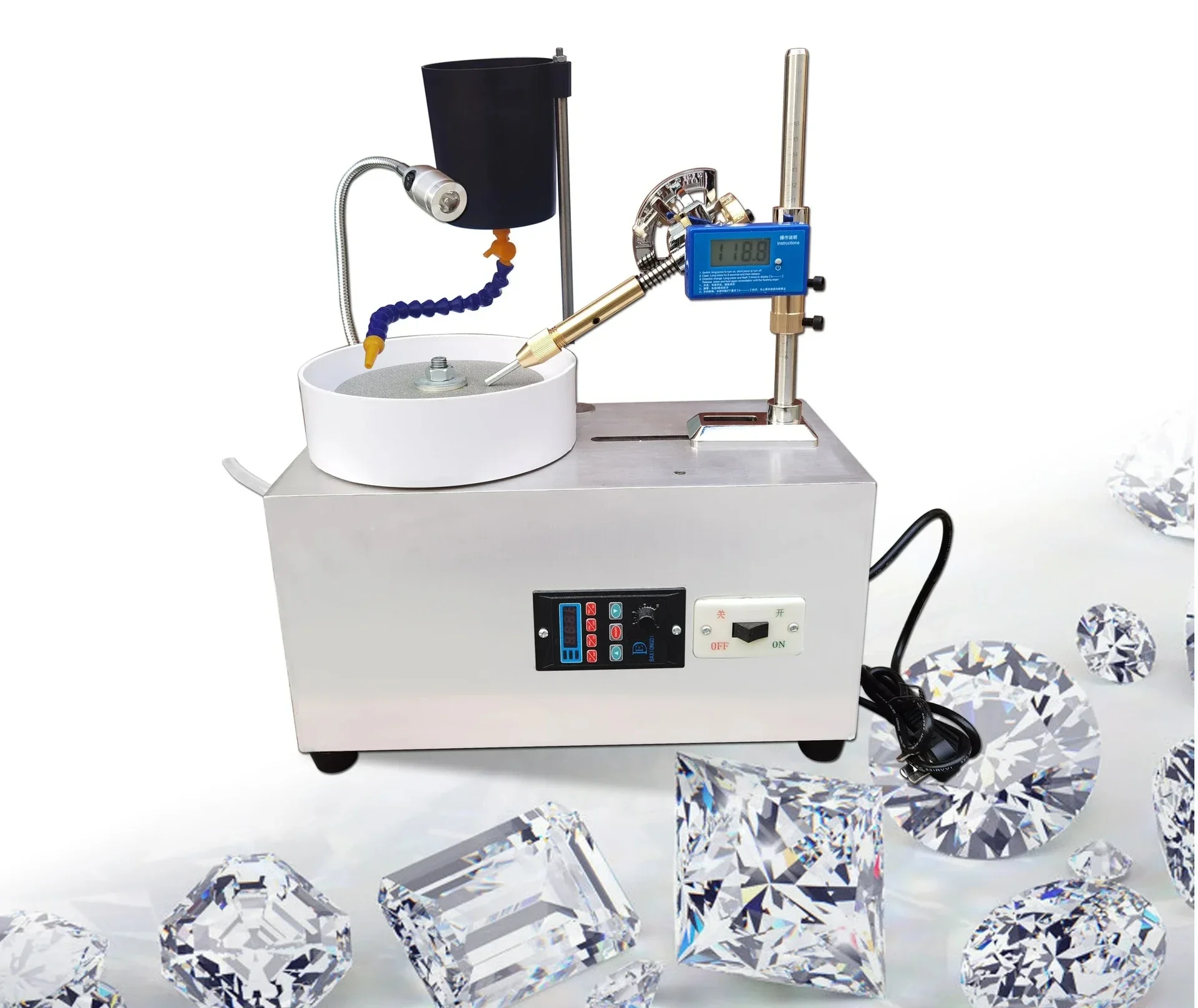 Jewelry and gemstone processing and polishing angle machine, flat grinding and polishing engraving machine,