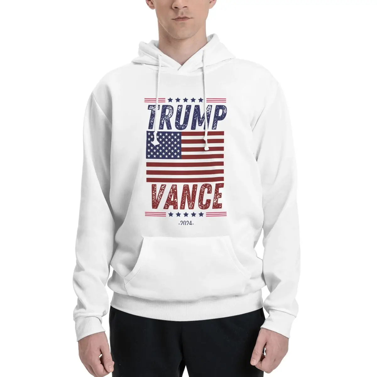 Mens Womens Trump Vance 2024 Election 2024 Hoodie Hooded Collar Drawstring Hoodies MMGA Pullover Sweatshirts Long Sleeve Shirt