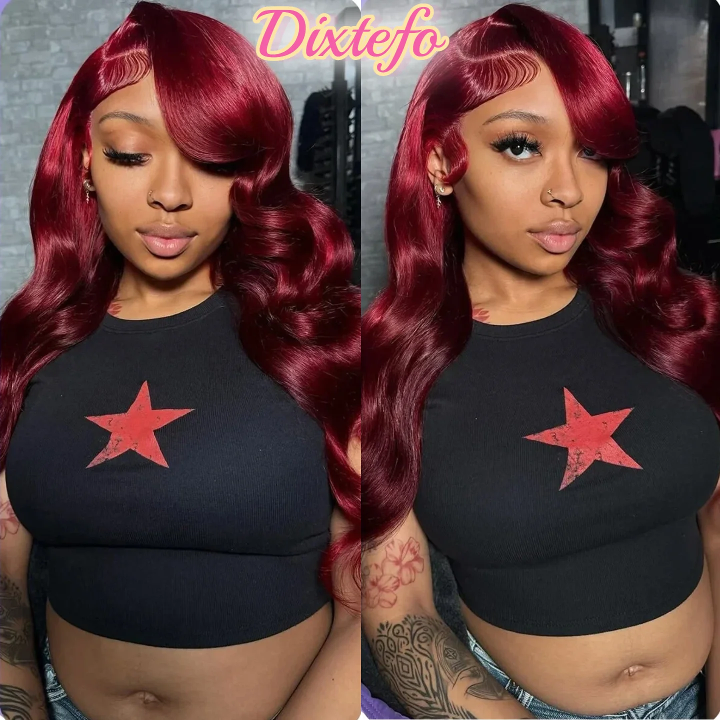 

30 38-дюймовый парик из натуральных волос с волнистой текстурой, цвет 99J бордовый, с HD кружевной передней частью 13x4 13x6, плотность 220, предварительно выщипанные волосы