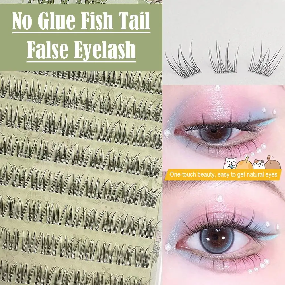 Kleber-freies Gefälschte Wimpern Natürlich Segmentierte Fischschwanz Design Täglichen Gefälschte Make-Up Werkzeug Verlängerung Wimpern Wimpern O9X4