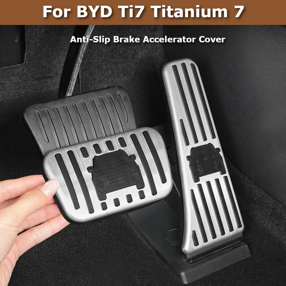 For BYD Ti7 Leopard Titanium 7 Stainless Steel Anti-Slip Pedal Cover  Accelerator Brake Pad Protector Interior Accessories