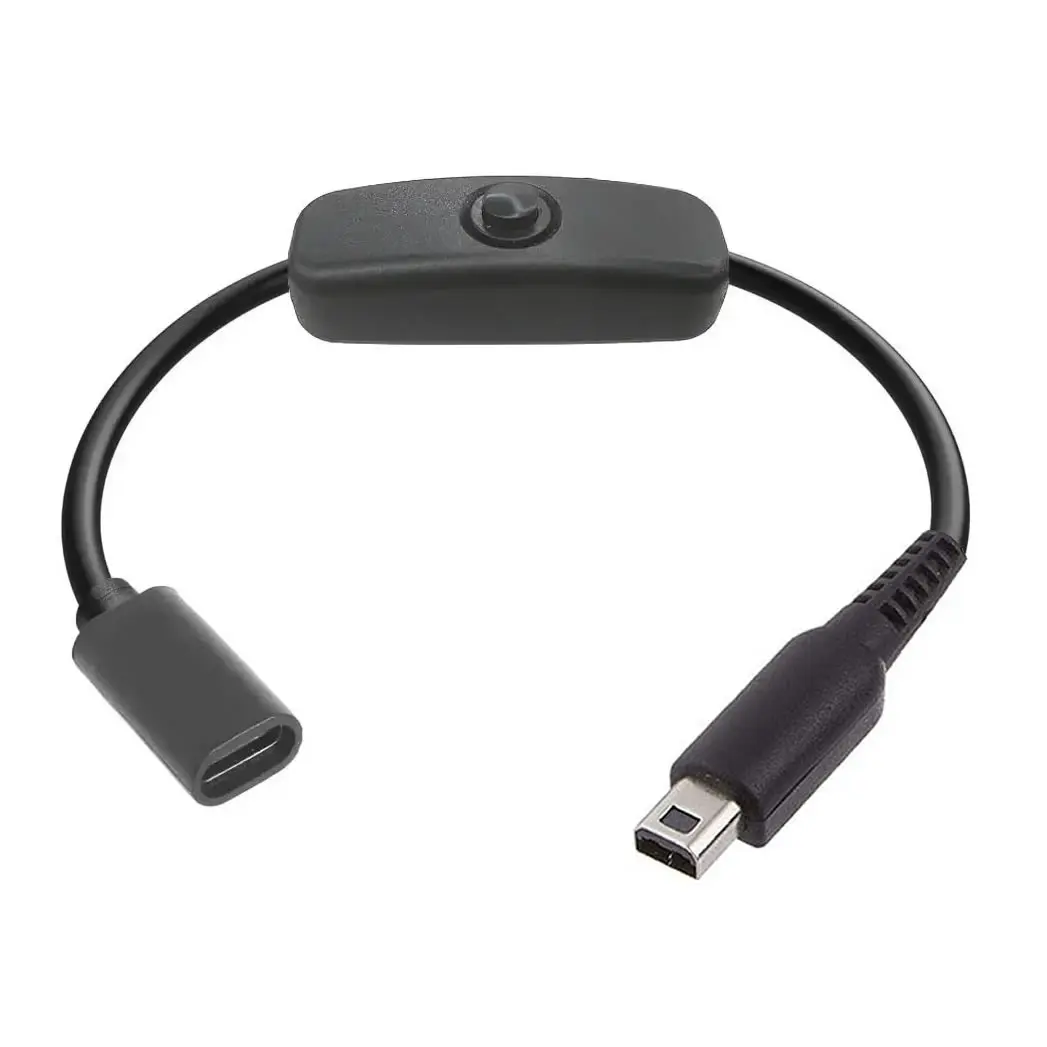 30 cm USB-C-Ladekabel, Kabel, Typ C, für NDSI 3DS 2DS XL/LL, neue 3DSXL/3DSLL 2dsxl 2dsll Stromleitung mit Ein/Aus-Schalter