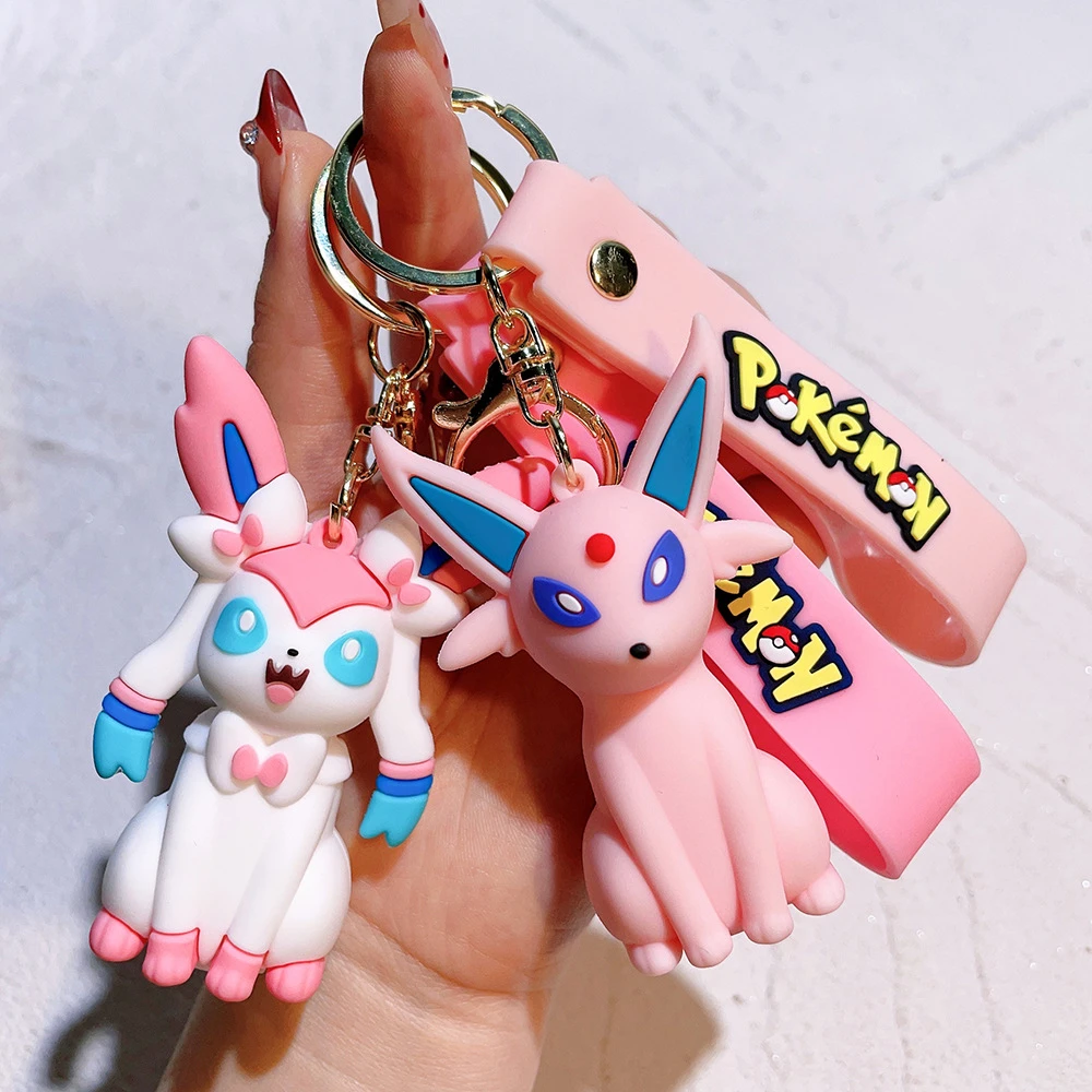 Pokémon Big Eevee Family Keychain Gift Set, Complete Evolution PVC