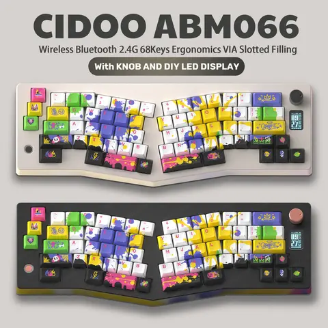 CIDOO ABM066 Alice Kit tastiera meccanica personalizzata ergonomica tastiera Bluetooth 2.4G Wireless tastiera Gaming HotSwap RGB