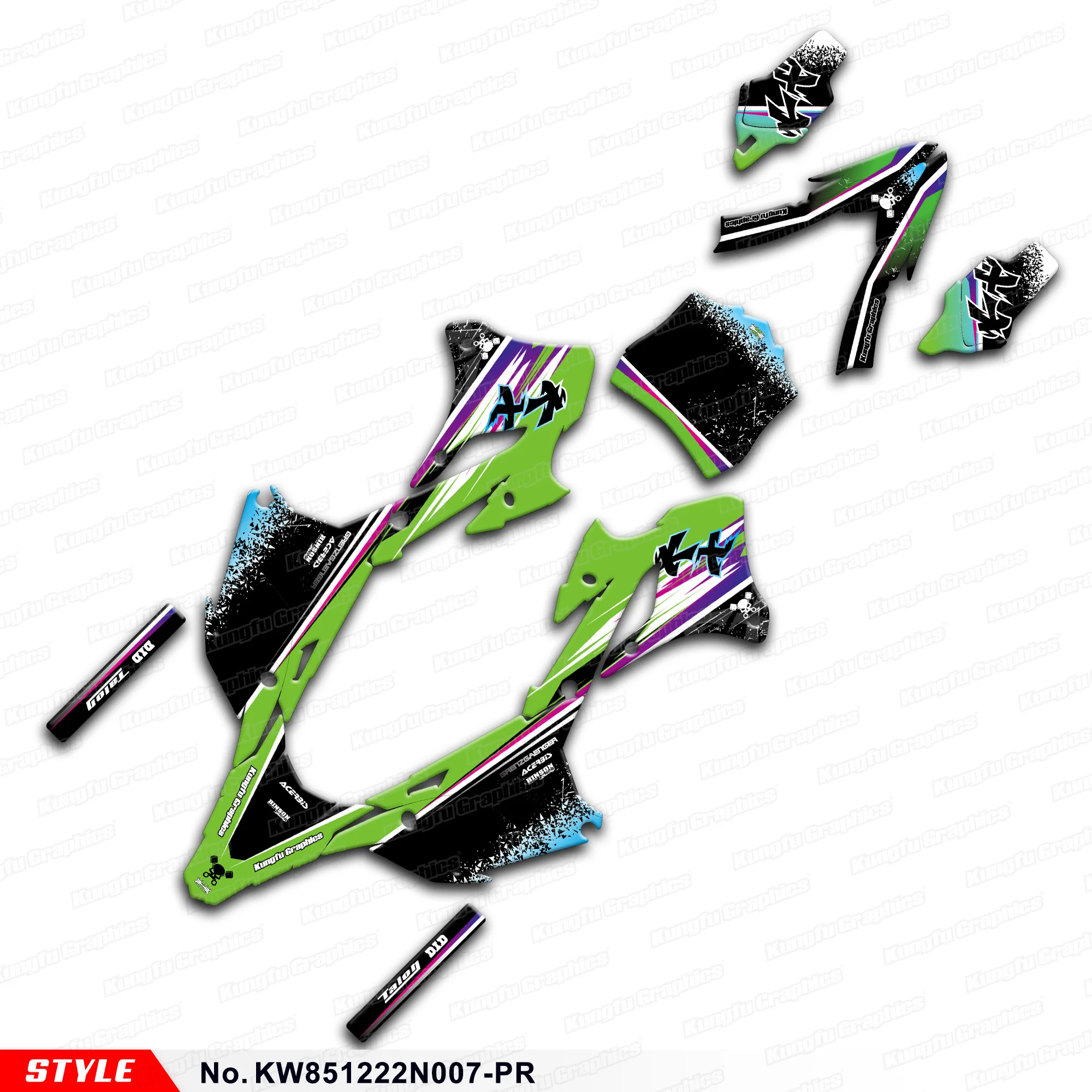

Клейкая наклейка JY Racing для Kawasaki KX85 KX112 2022 2023 2024 2025, украшение, KW851222N007-PR