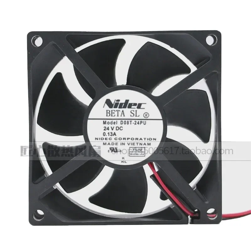 

NIDEC D08T-24PU 035 24V 0.13A 8025 8CM 2-wire DC Brushless Inverter Fan for Electronics Cooling