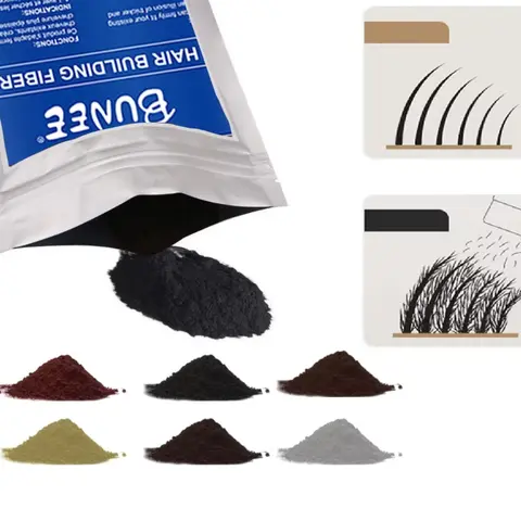 BUNEE 7 Color Hair Fibers Keratin Hair Building Fiber Powder Instant Hair Growth Fiber Refill Hair Care Product 25g