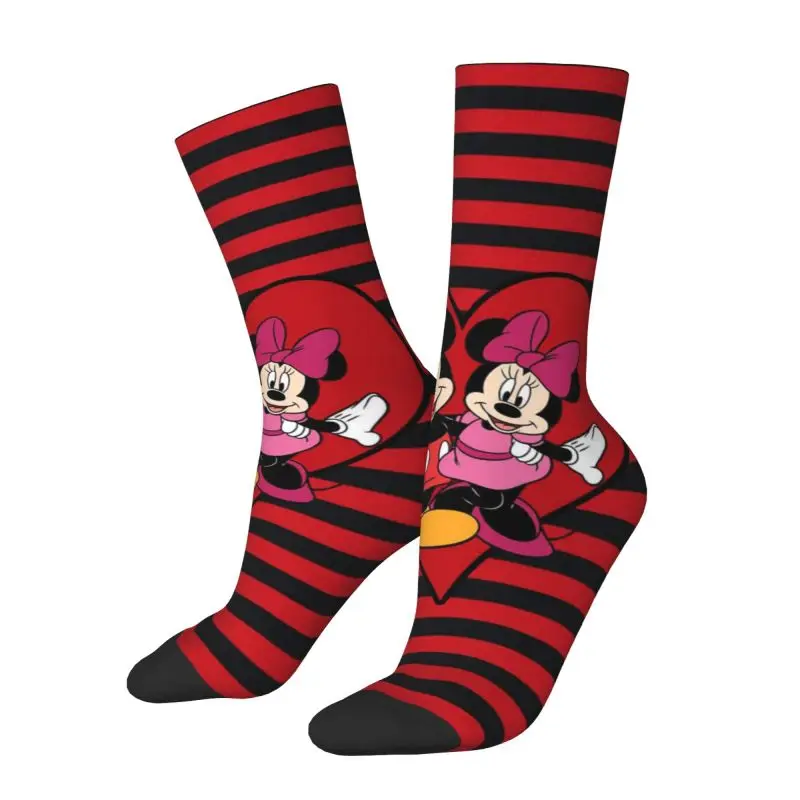 Minnie Mouse Men's Crew Socks Unisex Funny Mickey Spring Summer Autumn Winter Dress Socks