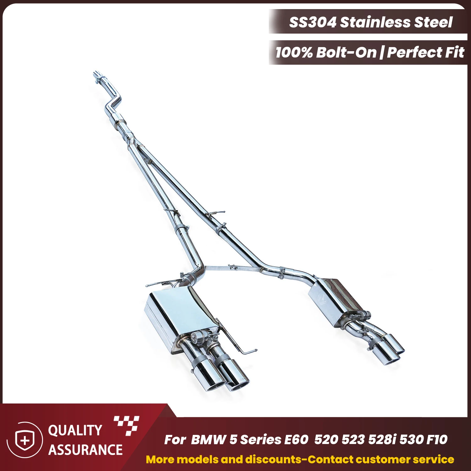 

Supercar Performance Sport Sound ECCF SUS304 Catback Exhaust for BMW 5 Series E60 520 523 528 530 F10