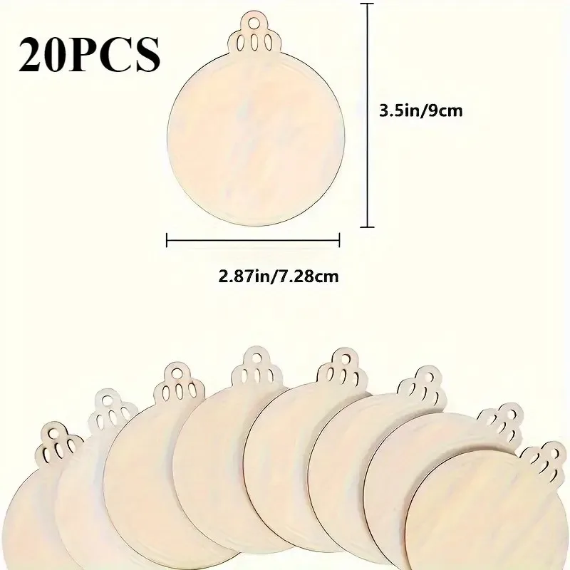 20 قطعة زينة عيد الميلاد لتقوم بها بنفسك زينة خشبية حلي خشبية ديكورات منزلية معلقة ، رأس السنة ، زينة عيد الحب #5