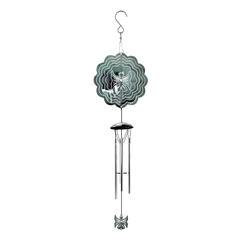AB45 Campanas de viento Spinner de viento Decoración al aire libre, carillones de viento con 4 tubos de aluminio engrosados para mamá abuela mujeres duraderos 52 x 15 cm