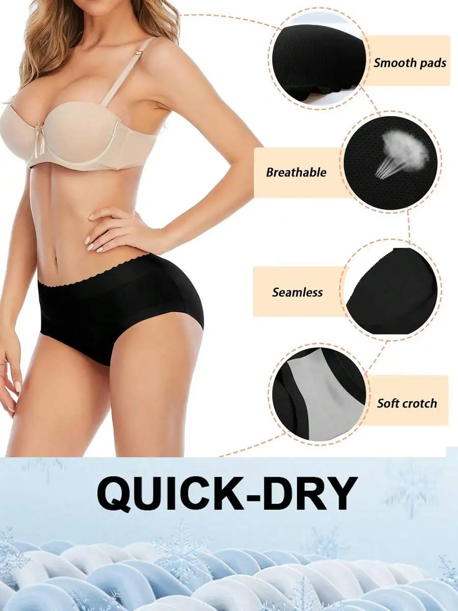 

Women’s Seamless Shapewear Brief Featuring Tummy Control, Butt Lift, Smooth Pads, Breathable Fabric And Quick-Dry Crotch