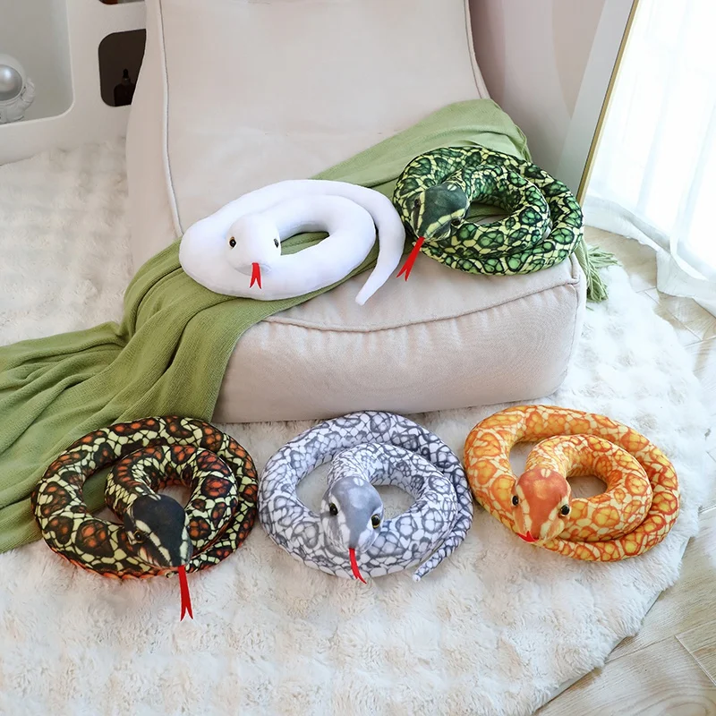 

110-300 см имитация змеи, плюшевая игрушка, гигантская длинная змея, плюшевая игрушка, забавный подарок друзьям