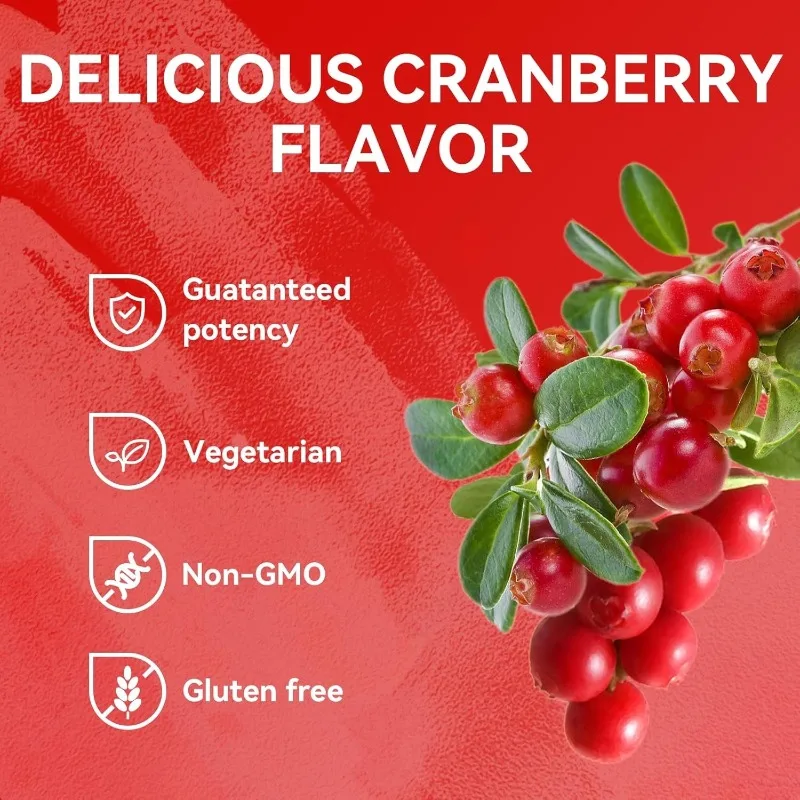 Probiotic Gummies Contain Cranberries, Inulin - Supports Digestion, Vaginal and Immune Health - Plant-based