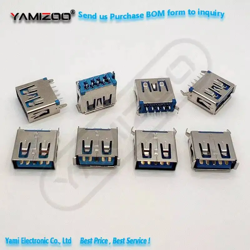 10 Stück USB-Buchsenstecker 3.0 AF 180 Grad 11,5 mm hoch 9-polig gerade/winkelig/flach/gebogen vertikaler Stecker – Detail 2