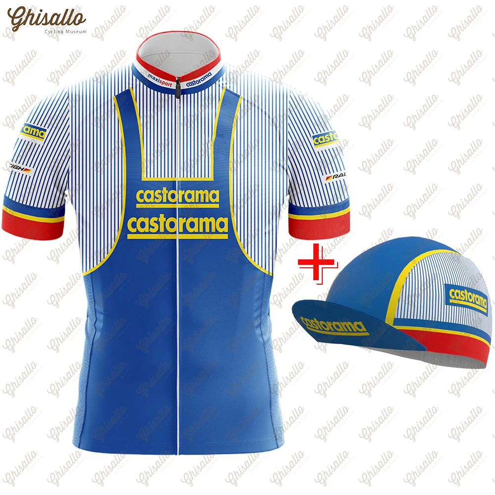 Retro Blue Cycling Jersey for Men, Short Sleeved, Team Racing Bicycle Clothes, Outdoor Sports Top, MTB Bike Wear, Customized