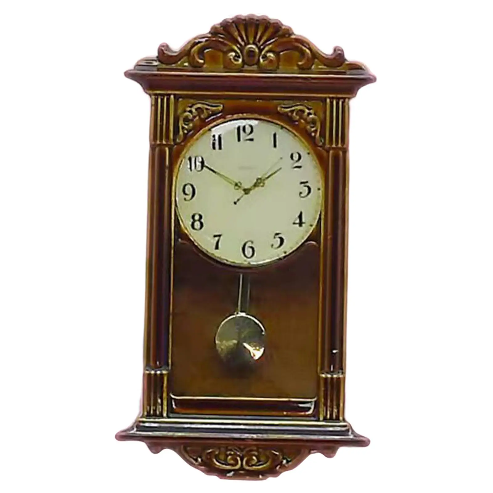 Retro Dollhouse Pendulum Clock Furniture Model Decor for Gifts
