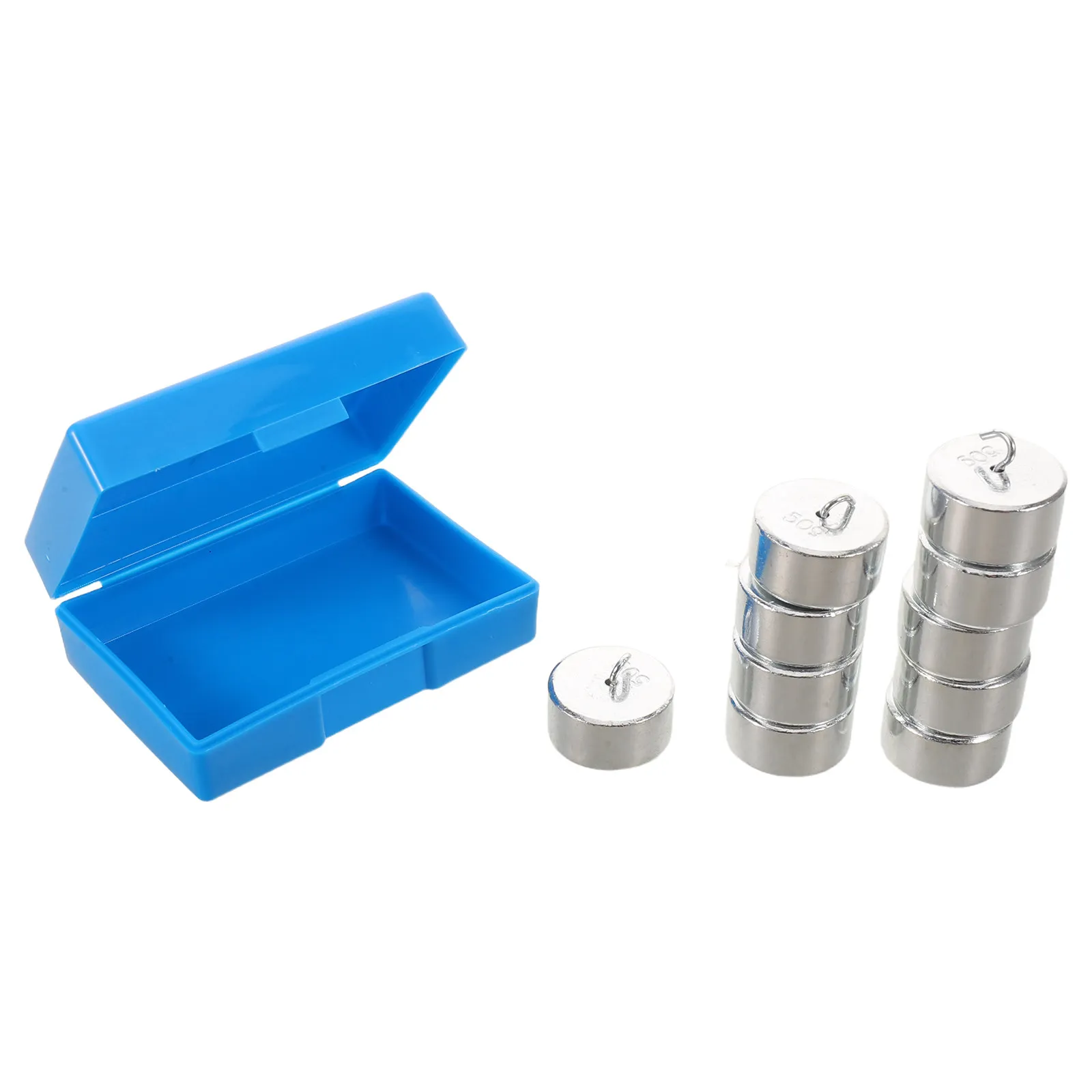 10Pcs Slotted Hook Weights Laboratory Mass Set Metal Weights for Science Experiment Physics Lab Teaching Tools with Storage Box