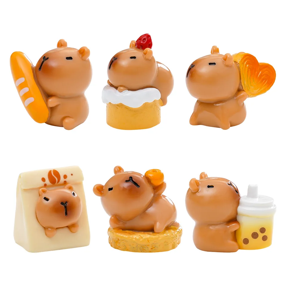 Pack De 17 Mini Figuras De Capybara De Resina – Decoración Para Tartas, Jardines Y Paisajes En Miniatura