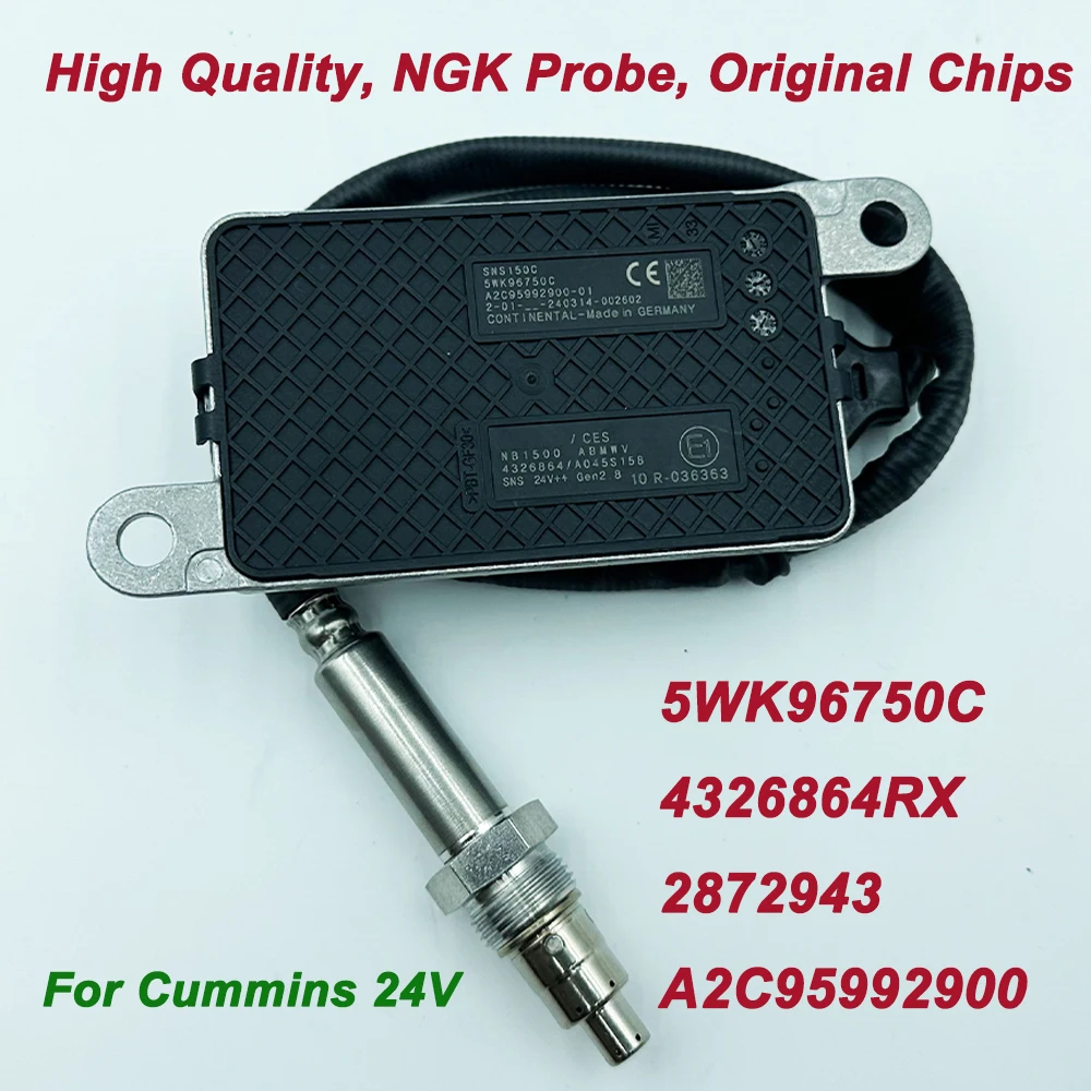 

NEW 5WK96750C 4326864 A2C95992900 High Quality Chips NGK Probe for Cummins 24V Truck Nitrogen Oxygen Nox Sensor 2872943 1710806