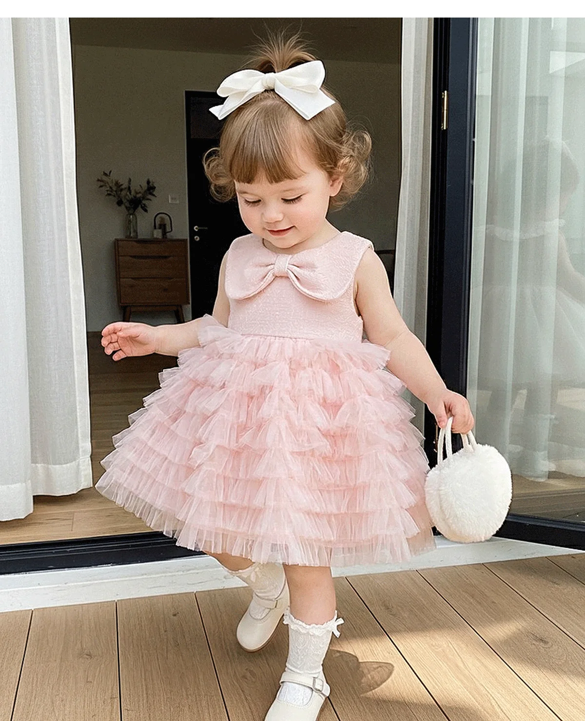 Summer New for Infants and Young Children Sweet and High-end Dress for Girls and Babies Mesh Sleeveless Princess Dress