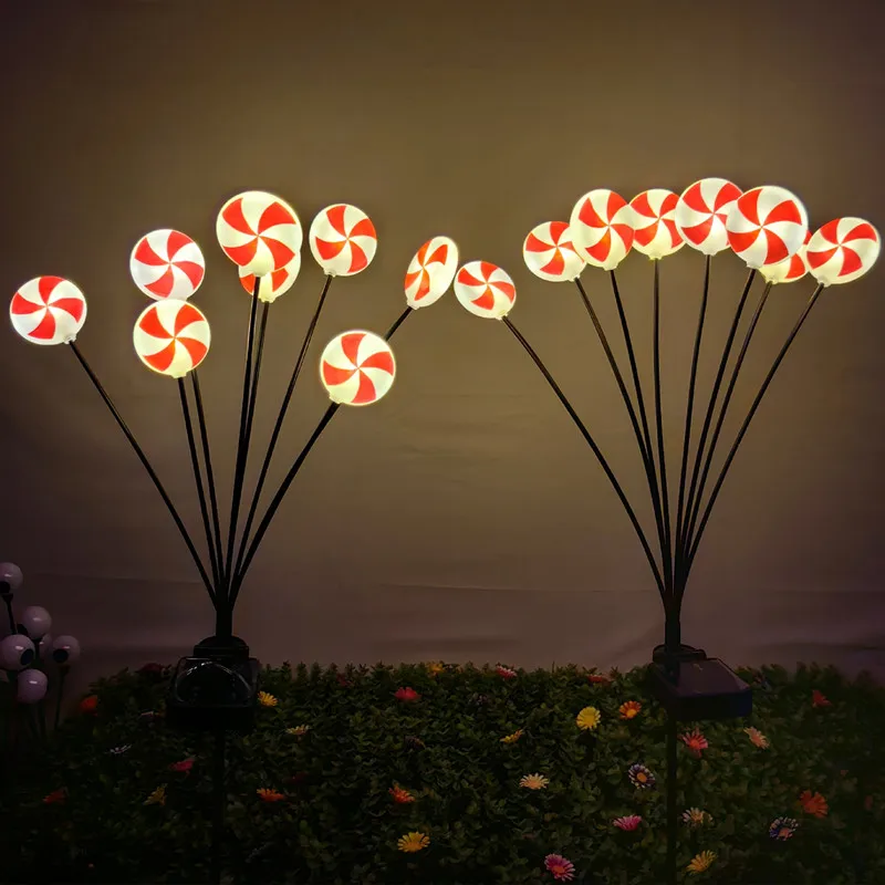 1/2pcs Solar-Powered LED Candy Lights Garden Decor Lamp Waterproof Outdoor Lawn Lighting 1042