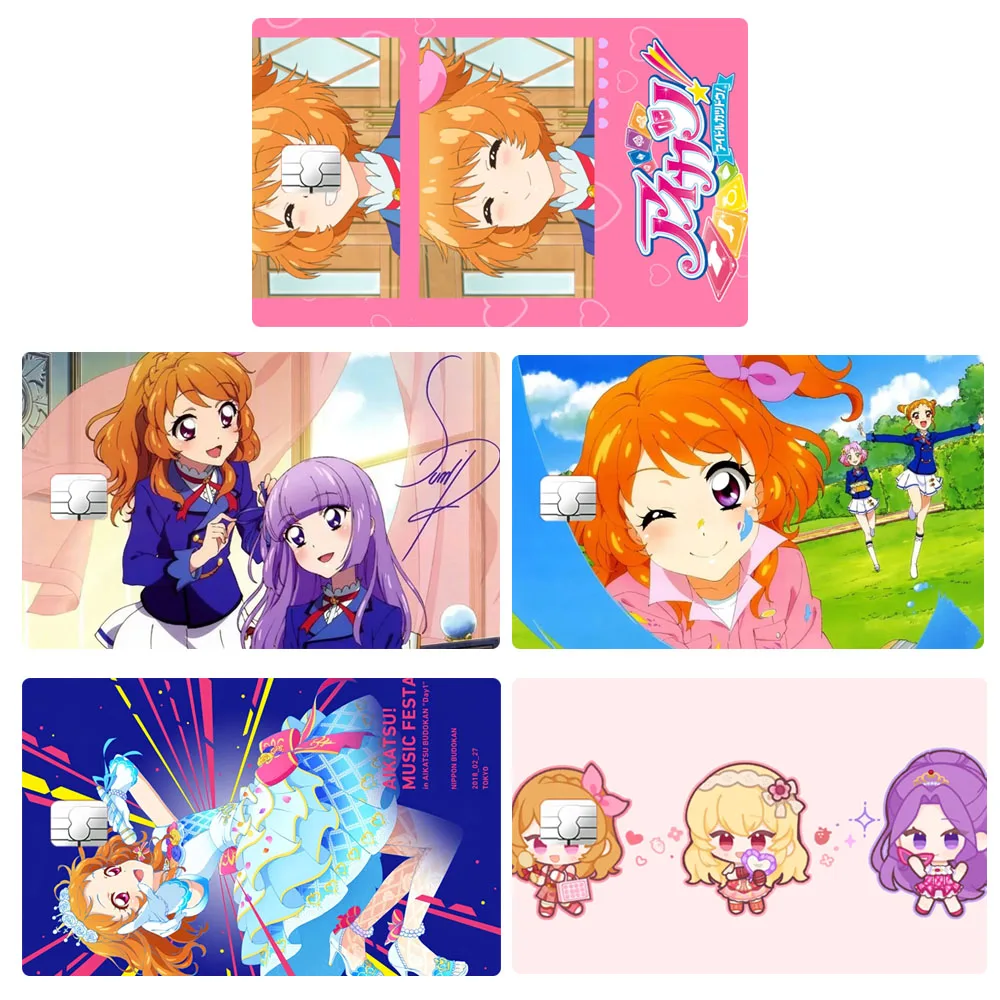 

Aikatsu Akari Ozora Card Sticker Tags Kawaii Student Paster Documents Decals Credit Bank Card Diy Material Decor Birthday Gift