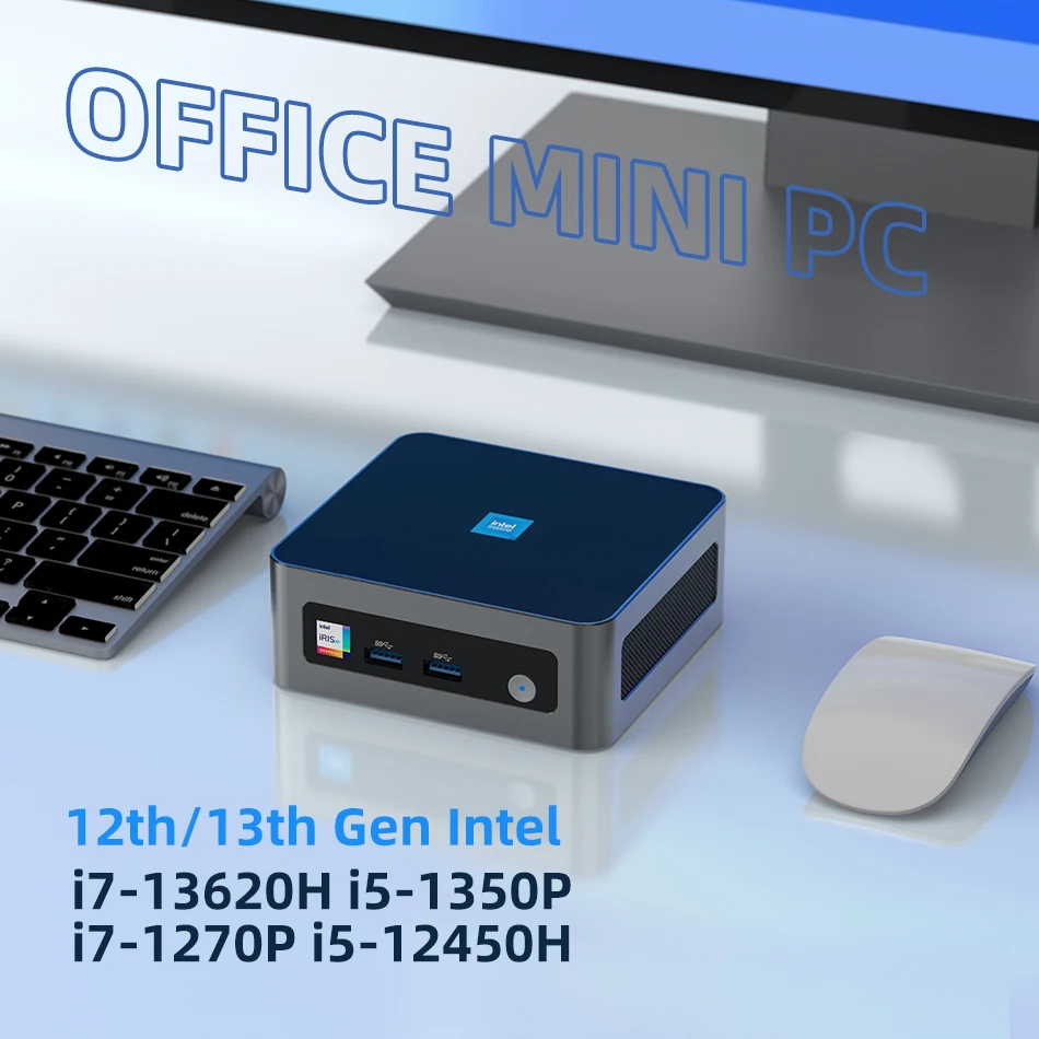 Mini PC de oficina de 13ª generación, Intel i7-13620H, DDR4, 3200MHz, M.2, NVME, SSD, PICE4.0, Windows 11, WiFi6, Bluetooth 5,2, tipo C, 4K, UHD