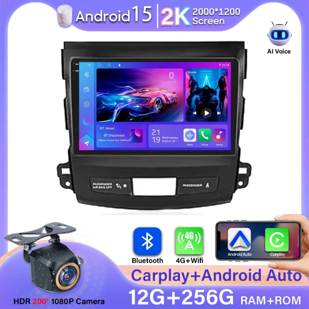 

Для Mitsubishi Outlander 2006-2011 Peugeot 4007 Citroen C-Crosser без 2din автомобильный радиоплеер Carplay видео Android авто GPS стерео